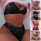 Delicate Lace Nightwear Set Women's Underwear with Push Up Bra and Thong