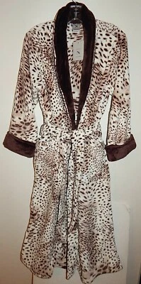 BATA LARGA POLAR NATORI MUJER LEOPARDO ANIMAL PRINT TALLAS S-XL NUEVA AUTÉNTICA Foto 1 de 3