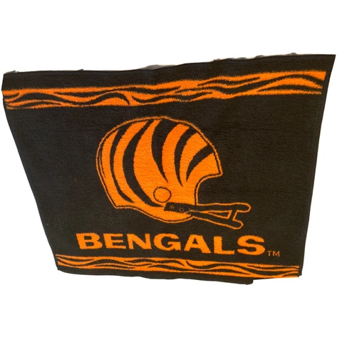 Biederlack Cincinnati Bengals Fuzzy Throw Blanket Vintage Black Orange Cover