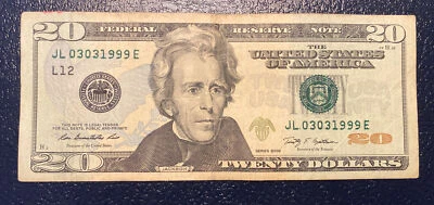 March 3rd 1999 Birthday Anniversary Bill $20 US Dollars FRN**L@@K** 03 03 1999 - Image 1 of 4