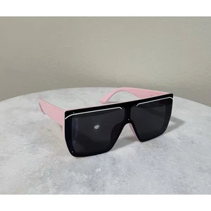 Men Women Retro Shield Style Party Club Rave DJ Ski Beach SUN GLASSES Pink Frame - Picture 1 of 6