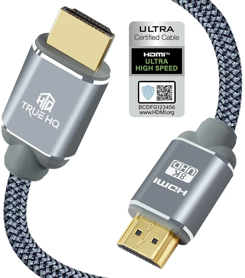HDMI 2.1 Cable Certified 1M 2M 3M 5M Ultra High-Speed 48Gbps 8K 4K120 HDR eARC - Image 1 of 1