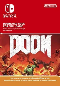 DOOM NINTENDO SWITCH FULL GAME DOWNLOAD - E SHOP KEY CODE - Picture 1 of 1