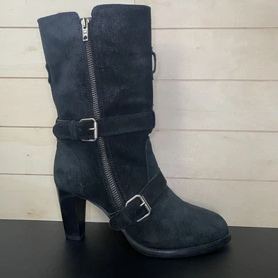 J Crew Miller Boots Black Leather Women's Size 5.5 Shoes Zip Booties Italy - Image 1 of 4
