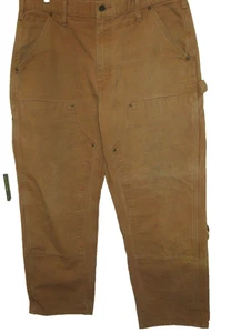 Pantalones Carhartt Hombre Doble Rodilla 36x30 Con Manchas Menores y Desgaste Ver Fotos - Imagen 1 de 11