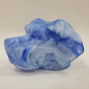 Joe St Clair AZUL COBALTO BLANCO ESCORIA Vidrio CABEZA DE PERRO PALILLO DE DIENTES SOPORTE DE FÓSFORO Summit - Imagen 1 de 14