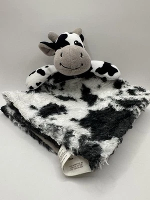 Cow Lovey Trend Lab Plush Security Blanket Black White Farm - Image 1 of 4