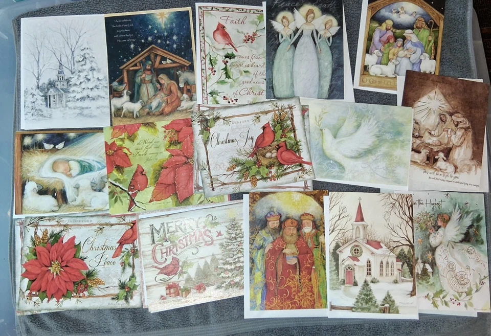 Susan Winget Christmas Card Lang Current Nativity Church Cardinal Angel More - Image 1 of 1