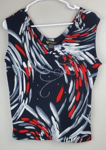 Canotta donna Valentina taglia media blusa senza maniche rosso nero grigio bianco - Foto 1 di 6