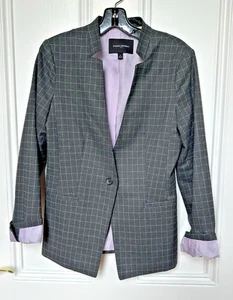 Blazer Banana Republic para mujer talla 6 carbón ventana cuello invertido - Imagen 1 de 5