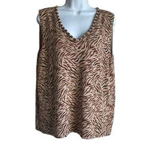 Cable & Gage Women Sweater 1X Brown Monochromatic Silk Blend Layer Office Soft - Picture 1 of 10
