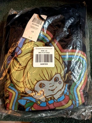 Hot Topic Rainbow Brite логотип укороченный толстовка с капюшоном размер большой новый с ярлыками - Изображение 1 из 3