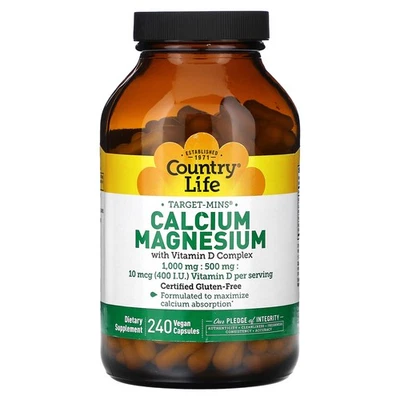 Target-Mins, Calcium Magnesium with Vitamin D Complex, 240 Vegan Capsules - Imagem 1 de 2