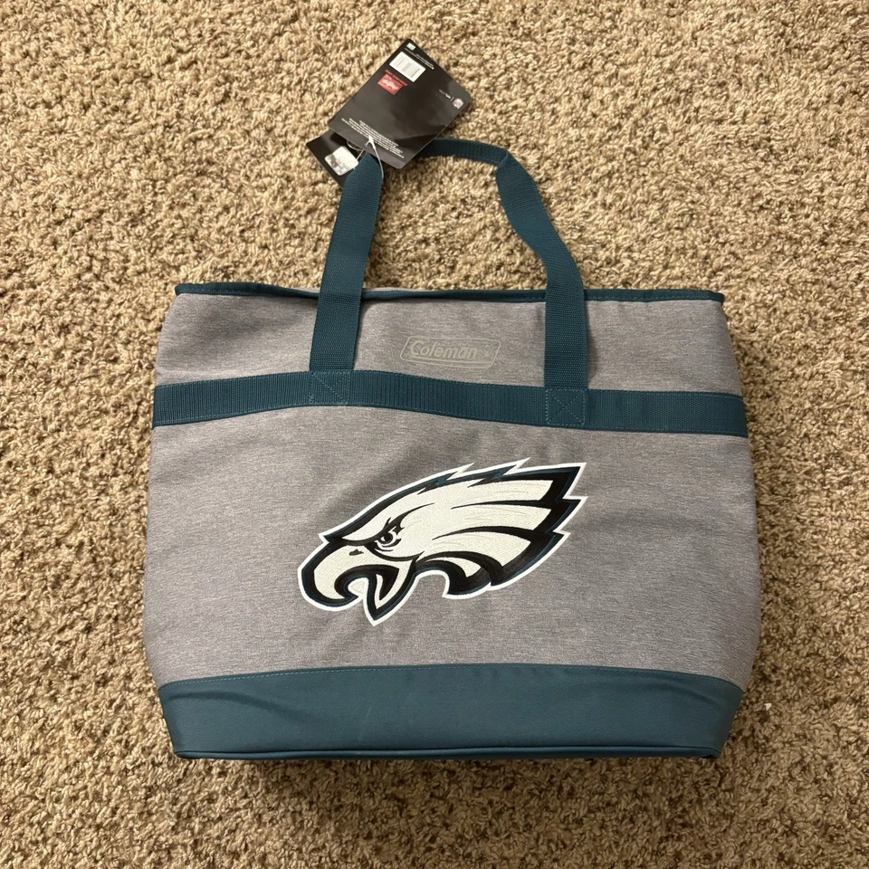 Philadelphia Eagles NFL Coleman Brand Crosshatch 16-Can Cooler Tote Bag New NWT - Image 1 of 4