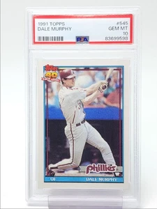 DALE MURPHY 1991 TOPPS BASEBALL #545 PHILLIES GEM MINT PSA 10 Q2880 - Picture 1 of 2