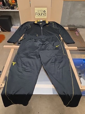 Nike Jacket Pants XXL Black Yellow Kobe Bryant Mamba Full Zip Track Suit *PICS  - Image 1 of 4