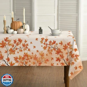 Horaldaily Fall Tablecloth 60×120 Inch Rectangular, Autumn Harvest Maple Leav - Picture 1 of 5