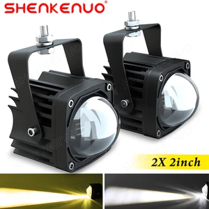 2x 2inch 8D LED Work Light Pods Driving Fog/Spot Lamp Offroad SUV Yellow White - Picture 1 of 13