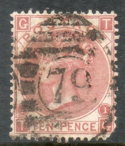 GB QV 1867 SG113 10d hellrotbraun WMK Spray gebraucht Cat 400£ TG - Bild 1 von 2