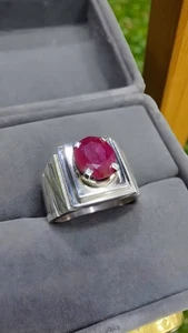 Natural Ruby ring for men high quality natural ruby ring Real Yaqoot Ring Manik - Picture 1 of 4