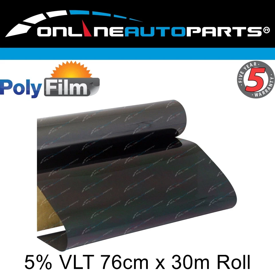 Window Tint Film 5% Limo Dark Black 76cm 30m Glass Car Home Office Bulk - image 1 of 1