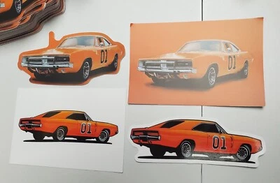 DUKES OF HAZZARD General Lee 1969 Dodge Charger STICKERS VARIETY PACK (4)  - Image 1 of 4