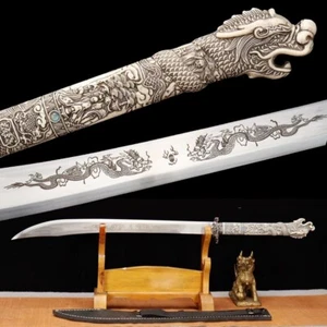 Drachengriff Breitschwert Manganstahl scharfe Klinge Schwert Outdoor Jagd Dao - Bild 1 von 10