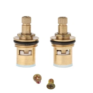 Cartuchos de disco de cerámica de metal de repuesto de 1/4 a 1/2" frío caliente 2 piezas - Imagen 1 de 8