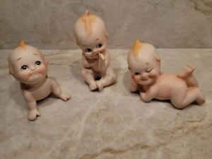 Vintage Porcelain Bisque  Lefton Kewpie Piano Babies 1950's - Picture 1 of 5