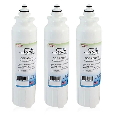 Swift Green SGF-ADQ401 Fits for LG LT800P, ADQ73613401 Water Filter (3 Pack) - Image 1 of 4