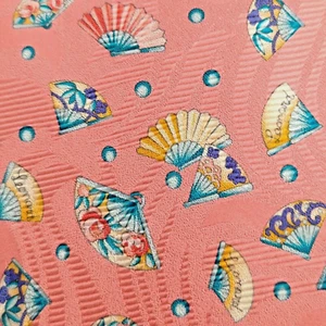 Leornard Homme Paris Jacquard Silk Designer Necktie Fan Hand Pattern Peach Tie - Picture 1 of 11