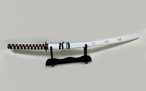 40" White Dragon SAMURAI NINJA Bushido KATANA w Stand Japanese Sword Carbon - Picture 1 of 5