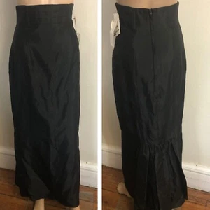 vtg DEADSTOCK Scott McClintock Black Formal Maxi Skirt Sz 4 NWT Made in USA - Picture 1 of 11
