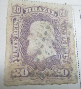 Brasilien 1866 Briefmarke 20 antik seltenes Briefmarkenbuch3-109 - Bild 1 von 1
