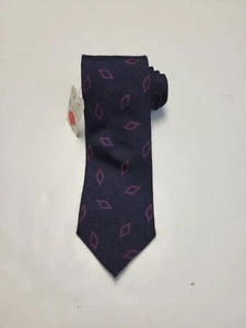 $195 New ETON Men's Tie Blue Purple Geometric SILK & WOOL Made In Italy NWT - Picture 1 of 6
