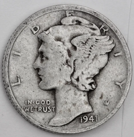 1941-s Mercury Head Dime. Error. Large "S" mint mark  (INV.A) Cover