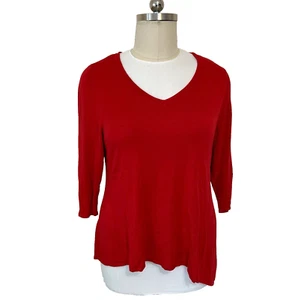 INC - Red Soft 3/4 Sleeve Asymmetric Hem Sweater 3X - Picture 1 of 10