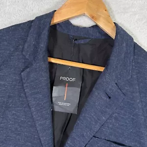 NWT Proof Blazer Jacket Mens Medium Navy Textured Slim Fit Casual Preppy Summer - Picture 1 of 12
