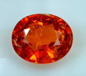 NATURAL SPESSARTINE GARNET 3.86 Cts  BEAUTIFUL OVAL SHAPE LOOSE STONE - Picture 1 of 4