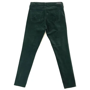 AG Adriano Goldschmied The Legging Super Skinny Ankle Green Velvet Jeans 29R - Picture 1 of 10