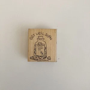 Stampin Up Get Well Soon Rx Medizinflasche Holz Gummistempel - Bild 1 von 3