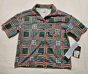 Art Class Girls (Sz L 10/12) Short Sleeve Button Up Pajama -Green, Pink - Picture 1 of 4