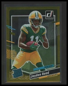 2023 Panini Donruss - Rated Rookie Press Proof Gold #334 Jayden Reed /50(RC) - Bild 1 von 2