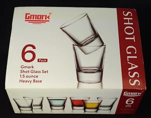 Gmark 1,5 Unzen schwere Basis Schnapsglas Set Whiskey Schnapsglas 6er-Pack GM2011B - Bild 1 von 6