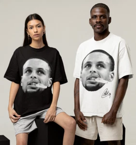Steph Curry NBA Graphic Tee Unisex Face T-Shirt Golden-State Warriors Retro Gift - Picture 1 of 11
