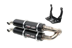 Trinity Stage 5 Black Dual Slip On Exhaust Muffler Maverick X3 2017+ R - Picture 1 of 1