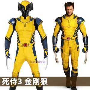 Wolverine Cosplay Costume Outfit Deadpool 3 Halloween Jumpsuit Suit Full Set NEW - Picture 1 of 29
