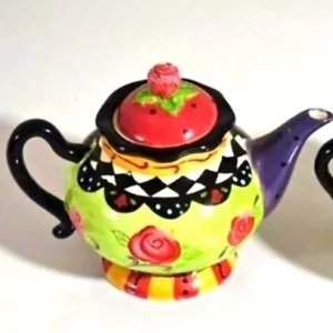 Sue Zipkin teapot Rose Garden by Certified International 2pc - Picture 1 of 8