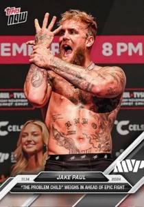 Tarjeta de boxeo 2024 Topps Now Epic Showdown Jake Paul #2 "The Problem Child" - Imagen 1 de 1