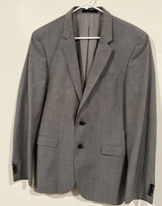 HUGO BOSS Blazer Mens 40R Light Gray Guabello 120 Wool Suit Jacket - Picture 1 of 12